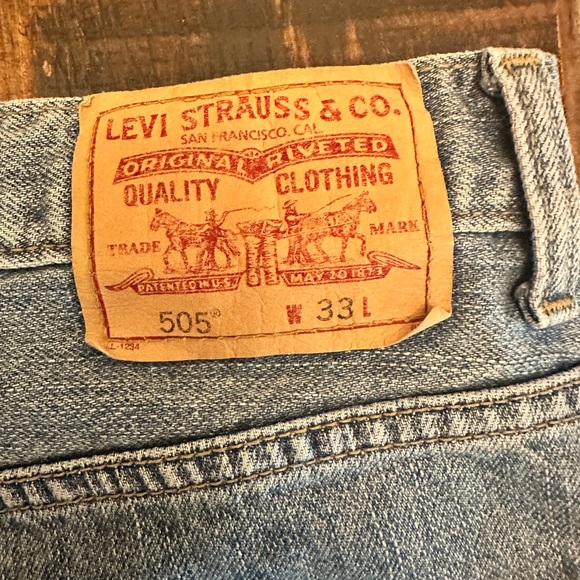 Levi's Strauss Vintage 505 Regular Fit Light Blue Denim Shorts for Men 33. - Picture 3 of 9